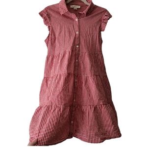 Monteau Los Angeles sz L large red gingham dress